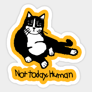 not today human cat tshirt Sticker